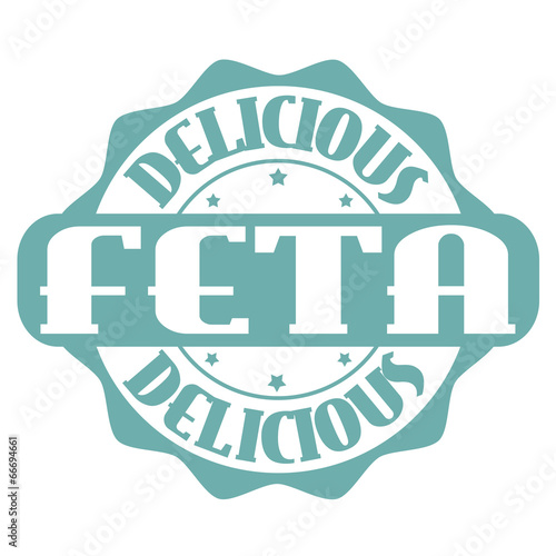 Delicious feta stamp or label