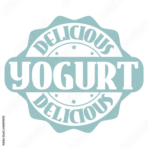 Delicious yogurt stamp or label