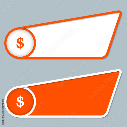 two orange boxes for any text with dollar symbol