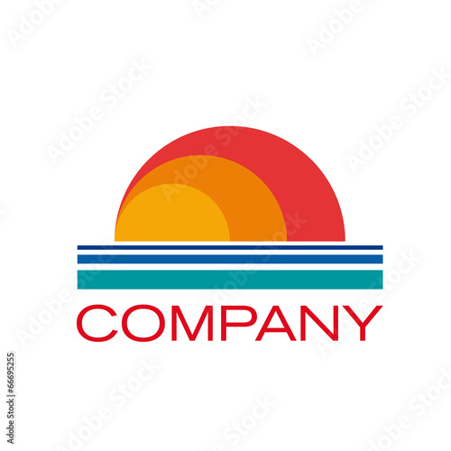 Vector logo sun, abstract shape