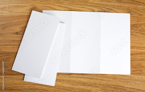 blank white folding paper flyer