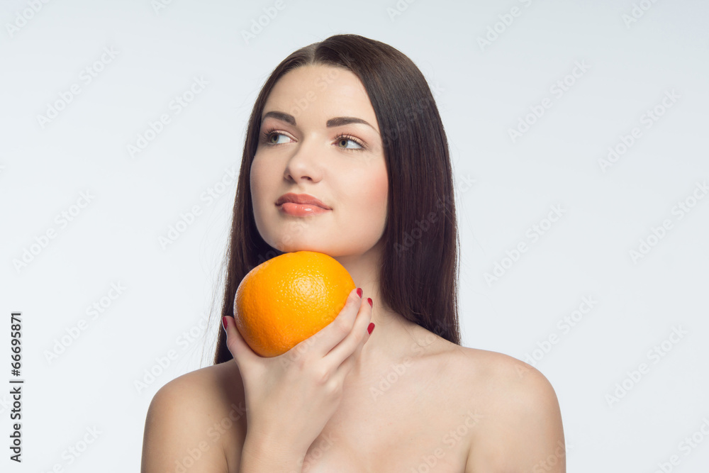 Girl and orange Girl and orange