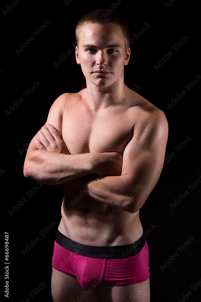 Portrait of a young muscular guy