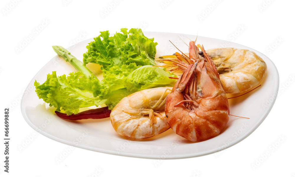 Boiled king prawns