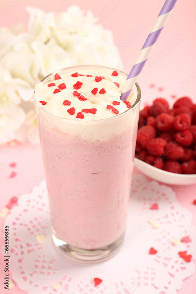 Delicious milkshake on table Delicious milkshake on table