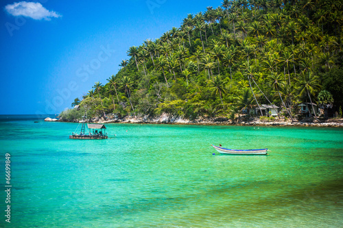 Tropical beach at Koh Phangan - nature background. Thailand