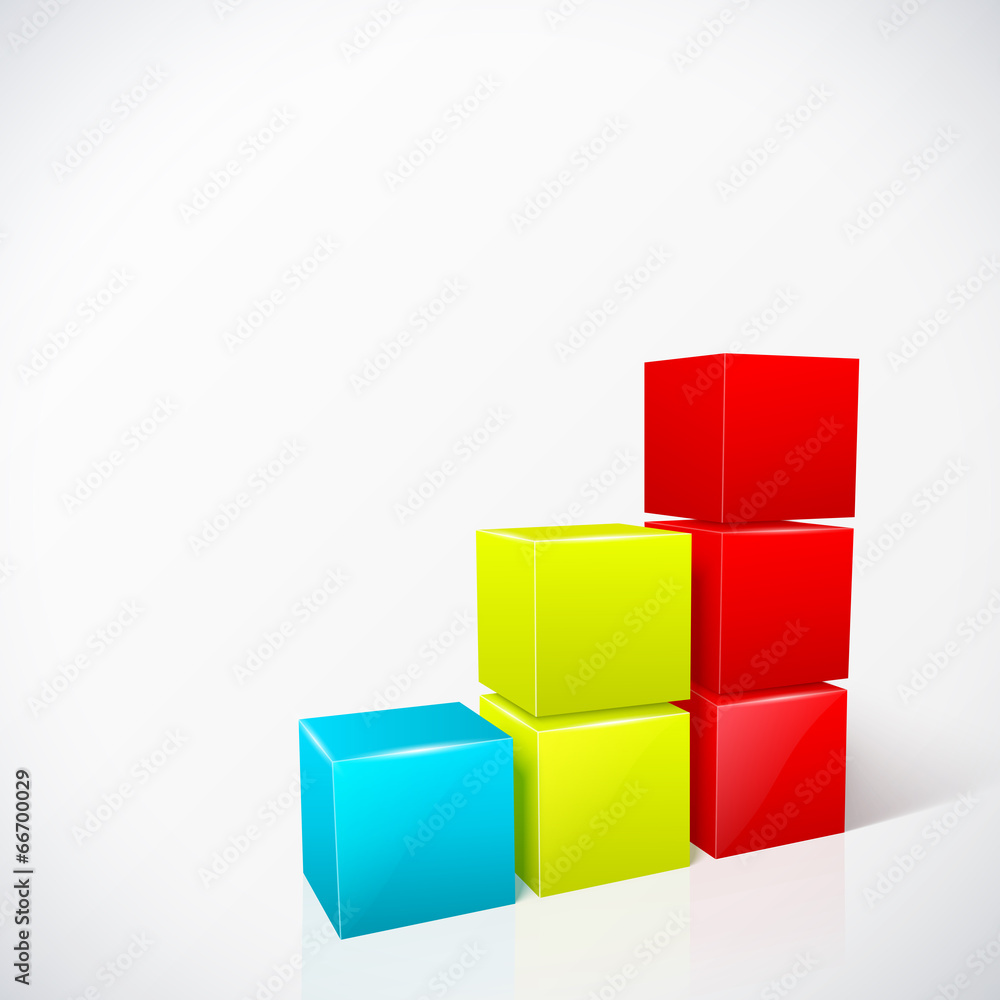 Naklejka premium Cubes 3D infographics modern design layout.