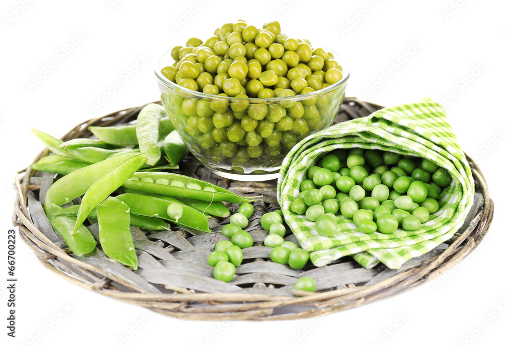 Fresh and canned peas in glass bowl Fresh and canned peas in glass bowl
