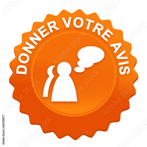 donner votre avis sur bouton web denté orange
