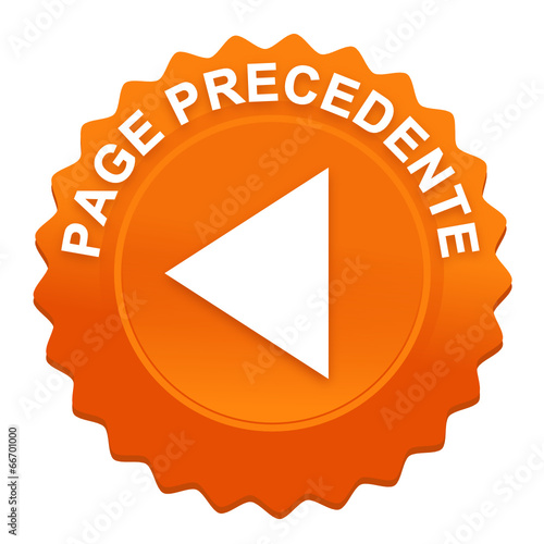 page précédente sur bouton web denté orange