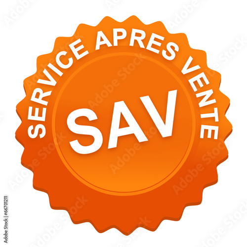 service après vente sur bouton web denté orange