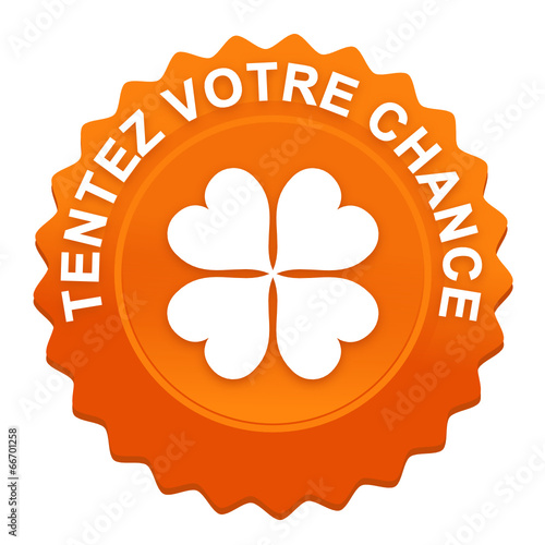 tentez votre chance sur bouton web denté orange