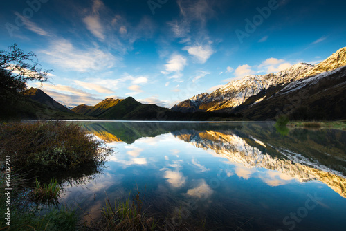 Sunrise and Reflection View of Moke Lake near Queenstown New Zea