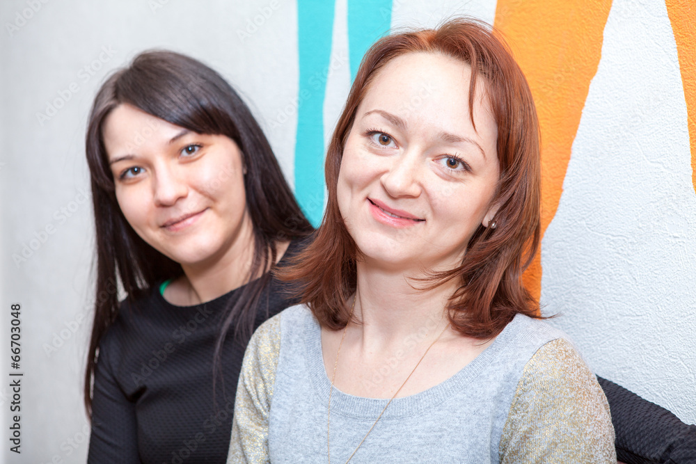 Two pretty young women portrait Two pretty young women portrait