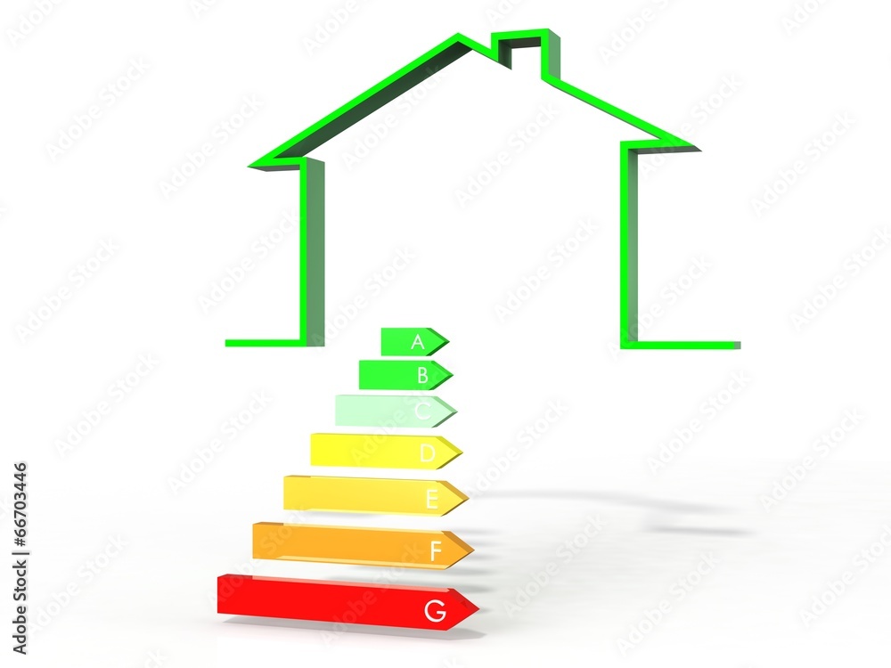 3d illustration of house with energy efficiency symbol 3d illustration of house with energy efficiency symbol