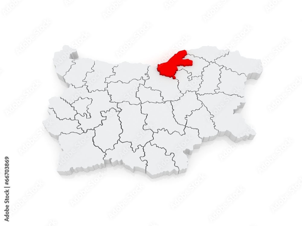 Map of Ruse region. Bulgaria. Map of Ruse region. Bulgaria.