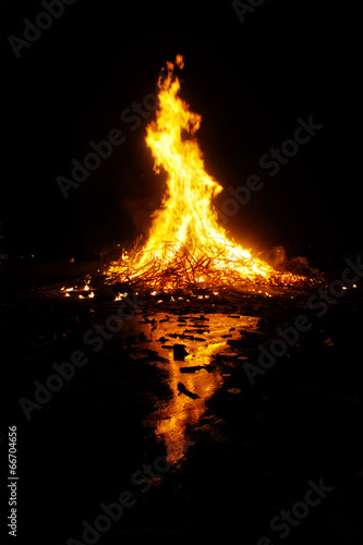 san juan bonfire at night photo