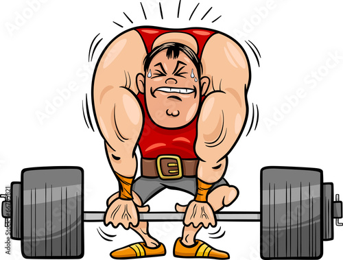 weightlifting sportsman cartoon illustration