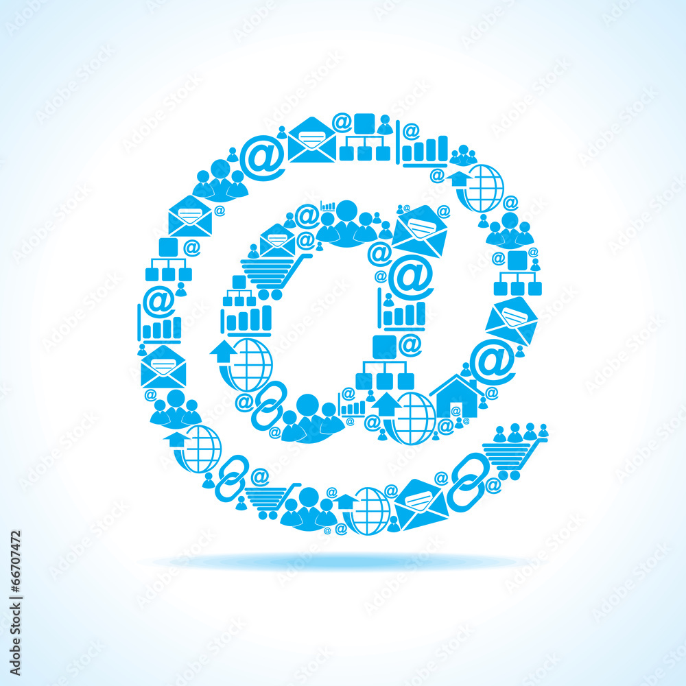 Social media icons make email sign stock vector Social media icons make email sign stock vector