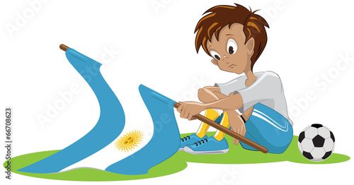 Sad Argentina soccer fan