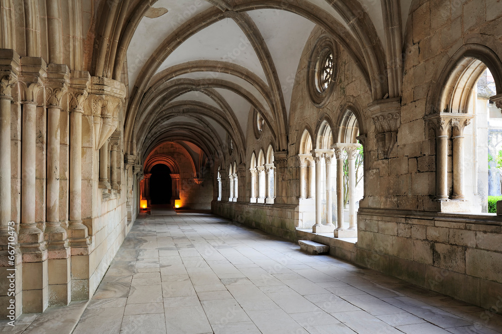 cloister of Monastery de Santa Maria, Alcobaca, Portugal