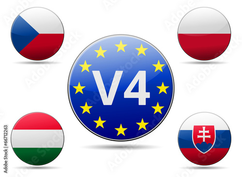 V4 Visegrad group - Czech republic, Poland, Slovakia, Hungary photo