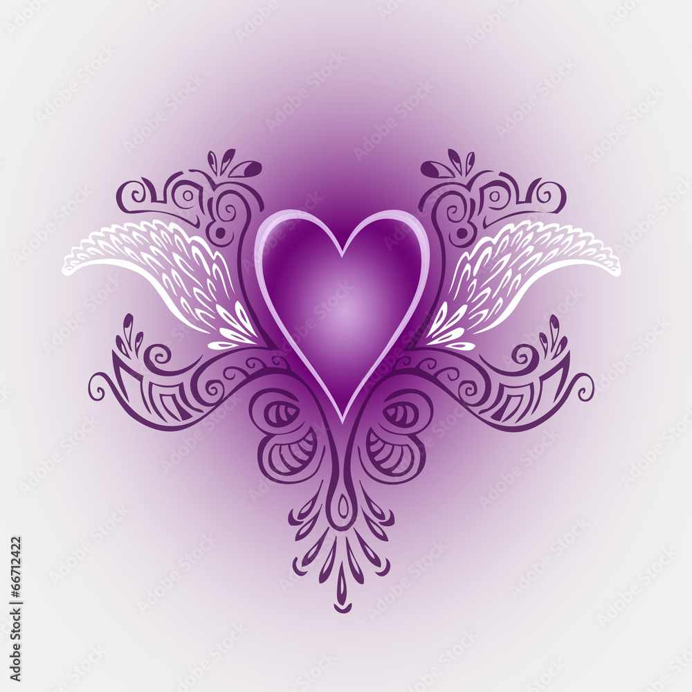 Heart with wings illustration