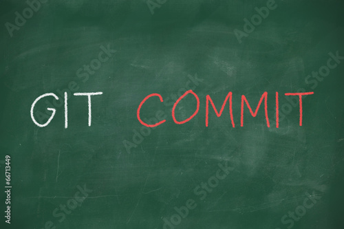 Git commit handwritten on blackboard photo