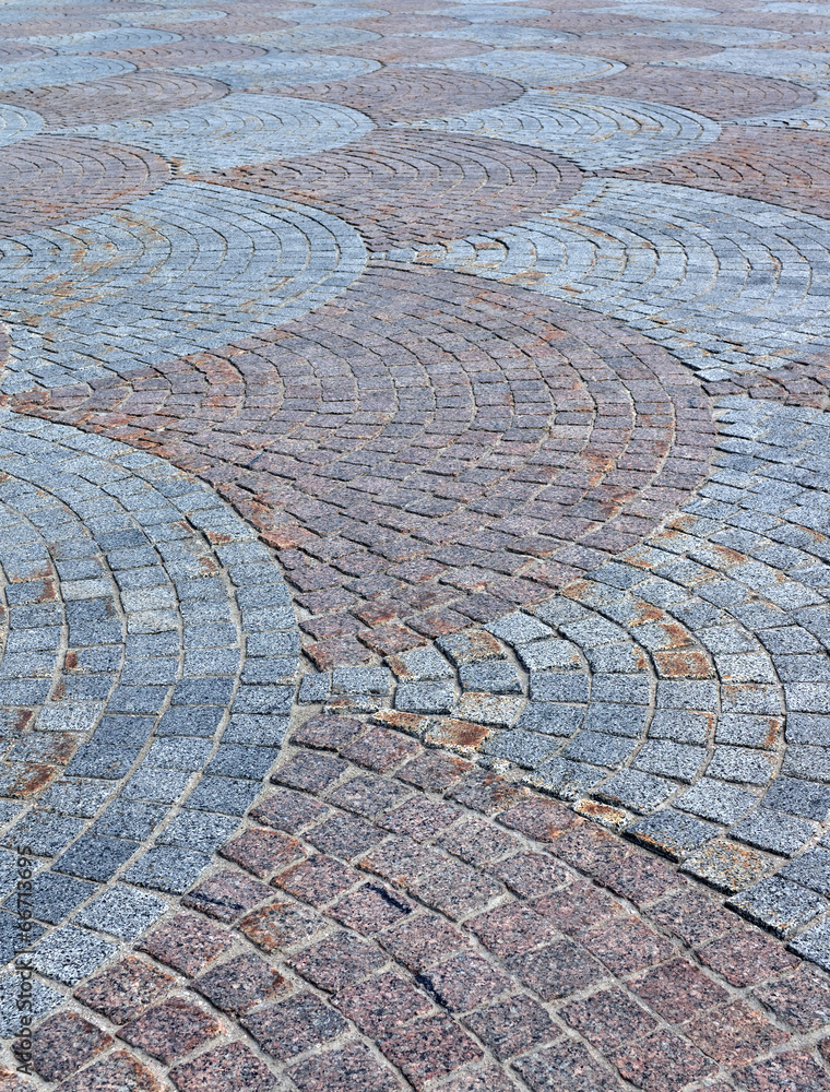 Cobbled pavement
