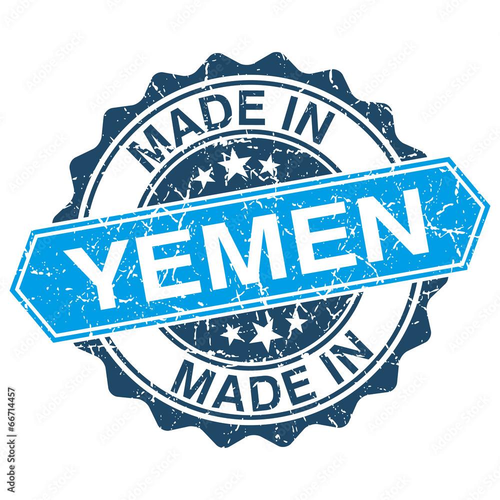 Obraz premium made in Yemen vintage stamp isolated on white background
