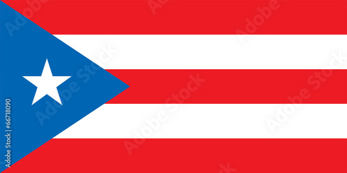 National flag of Puerto Rico photo