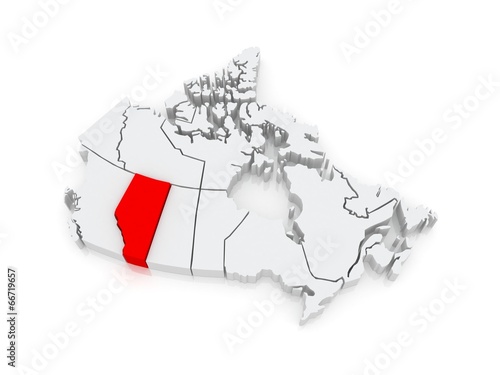 Map of Alberta. Canada.