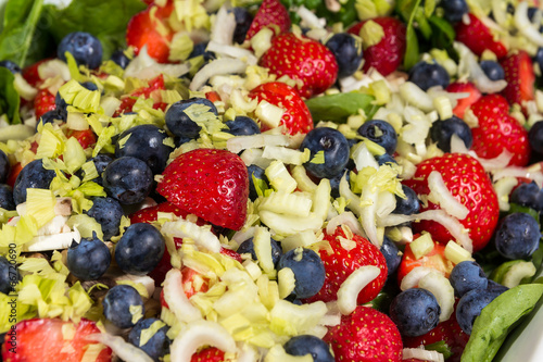 Summerberries in a mixed salad