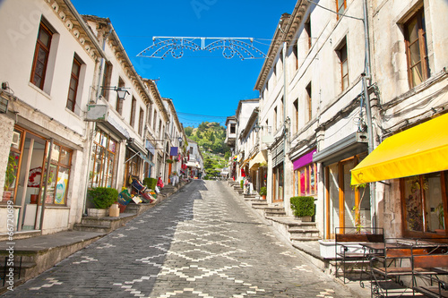 Street scene in Gjirokaster, Albania