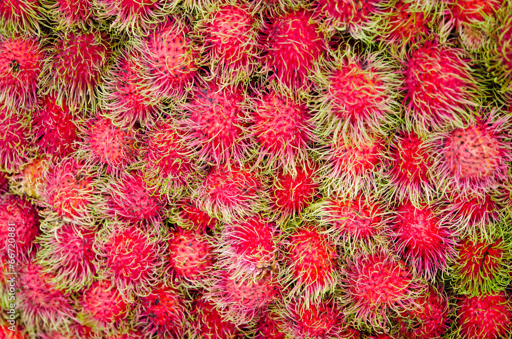 Fresh rambutan in the market