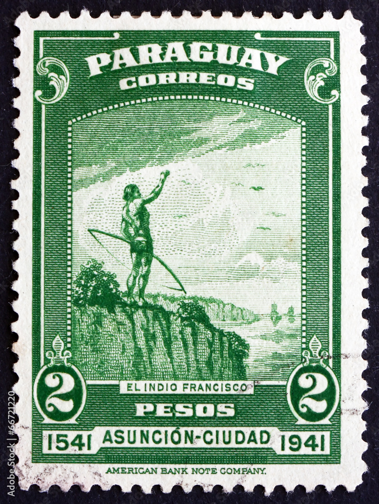 Postage stamp Paraguay 1942 The Indian Francisco