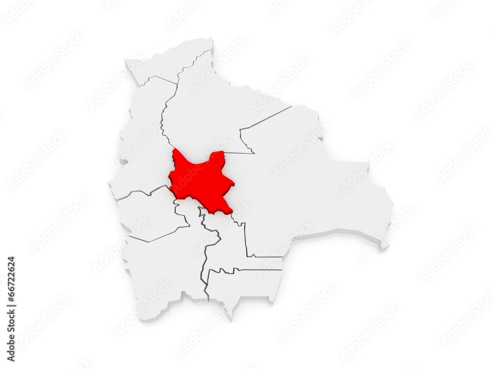 Naklejka premium Map of Cochabamba. Bolivia.