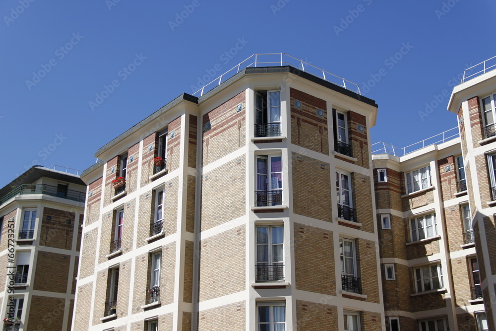 Immeuble en briques à Paris Immeuble en briques à Paris