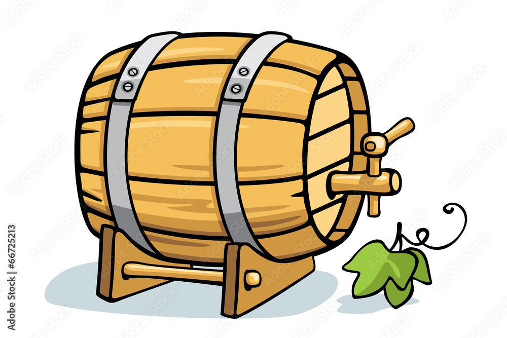 wine barrel cartoon vector illustration Stock