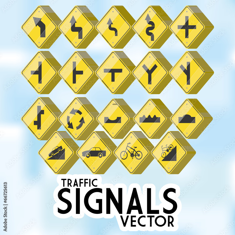 Set Of Different Traffic Signs Isolated Set Of Different Traffic Signs Isolated