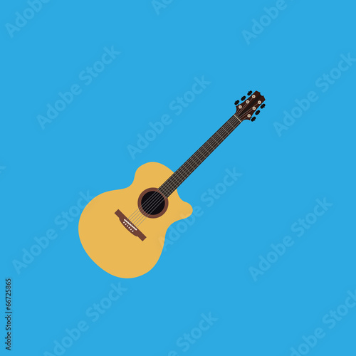 Abstract Colorful Guitar Isolated On Color Background