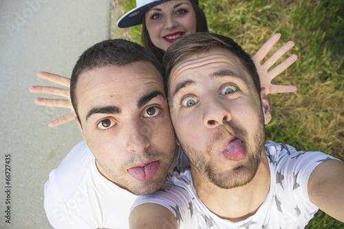 Good friends taking a self portrait