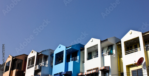 apartment color building detail