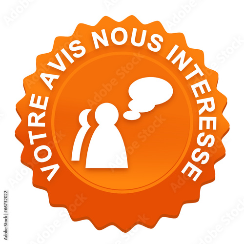 votre avis nous intéresse sur bouton web denté orange