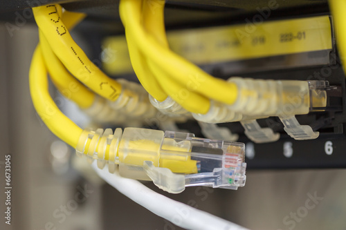 Obraz na płótnie Unplug Server Internet Connected LAN cables