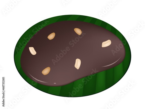 Thai Caramel on A Banana Leaf Container