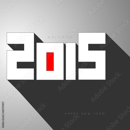 Happy new year 2015, typographic 3d illustration