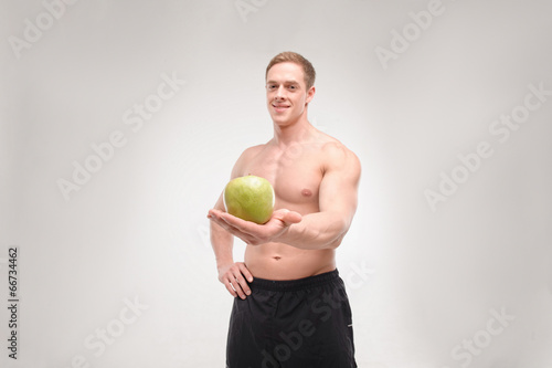 Athlete with an apple