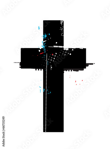 Grunge cross symbol