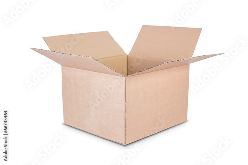 Cardboard box on white background. 